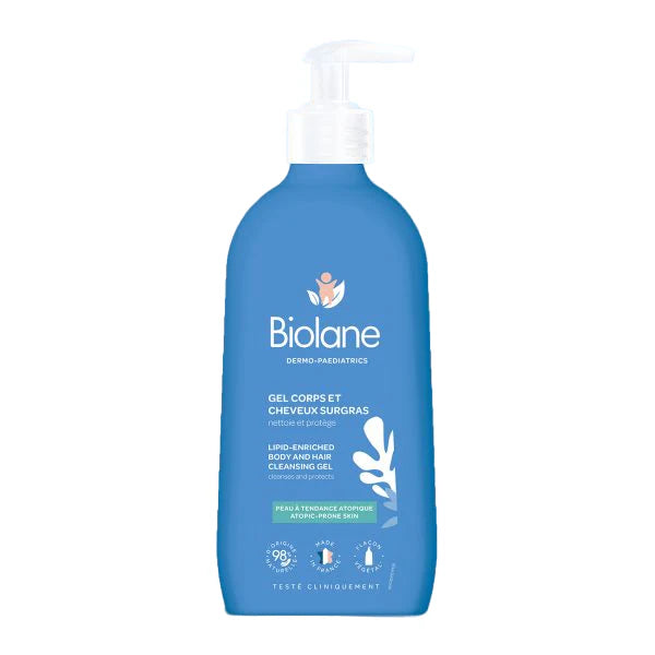 BIOLANE LIPID-ENRICHED BODY & HAIR CLEANSING GEL FOR DRY SKIN 350ML