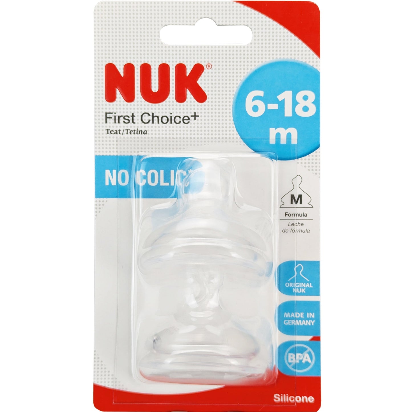 NUK FIRST CHOICE NO COLIC 6-12M MEDIUM HOLE
