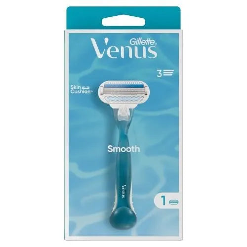 GILLETTE VENUS SMOOTH RAZOR HANDLE WITH 2 EXTRA BLADES – 3PCS