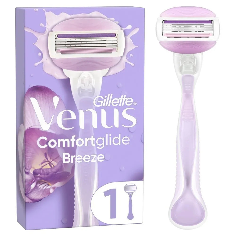 GILLETTE VENUS COMFORTGLIDE BREEZE RAZOR HANDLE WITH 2 EXTRA BLADES