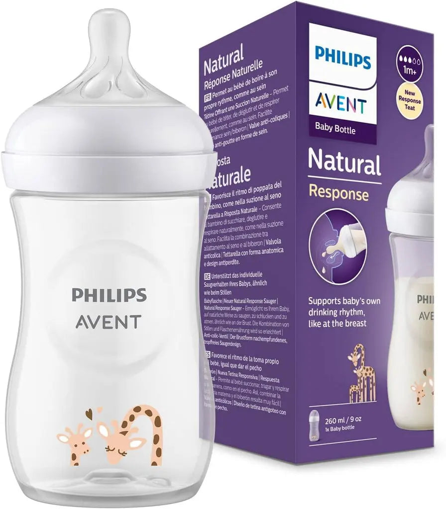AVENT BOTTLES NATURAL 260ML GIRAFFE