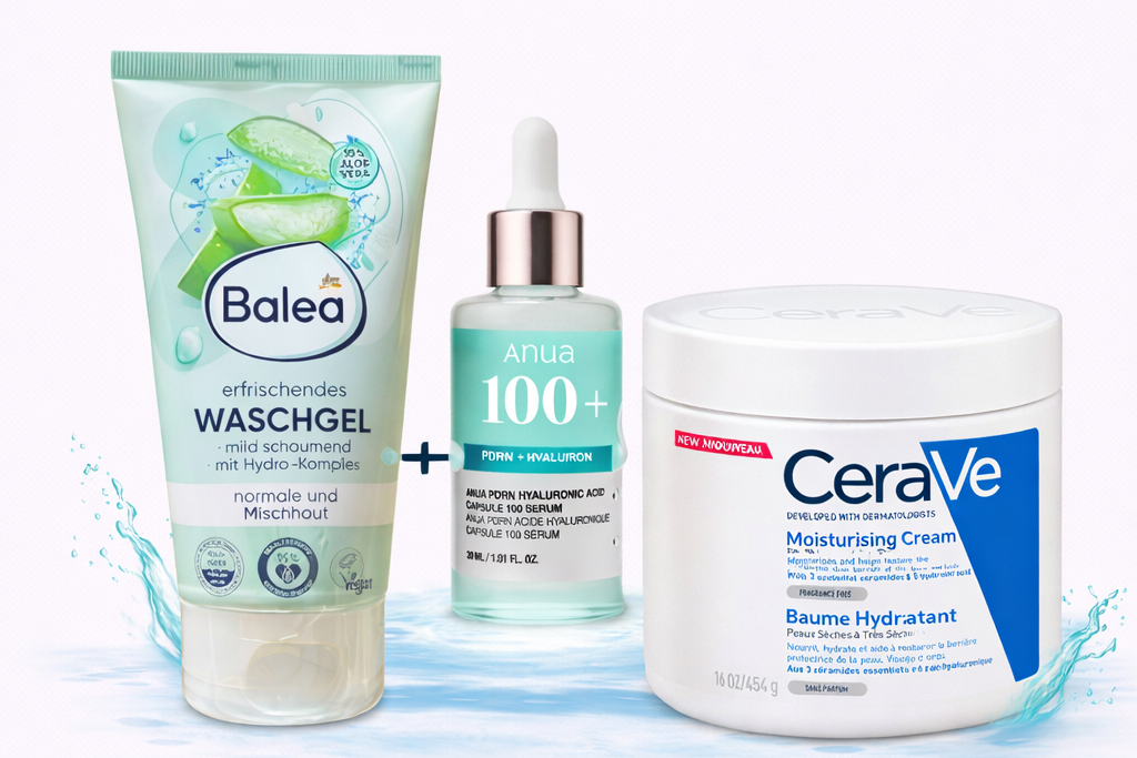 ANUA HYALU PDRN SERUM+CERAVE MOISTURISING CREAM+BALEA FREE GIFT