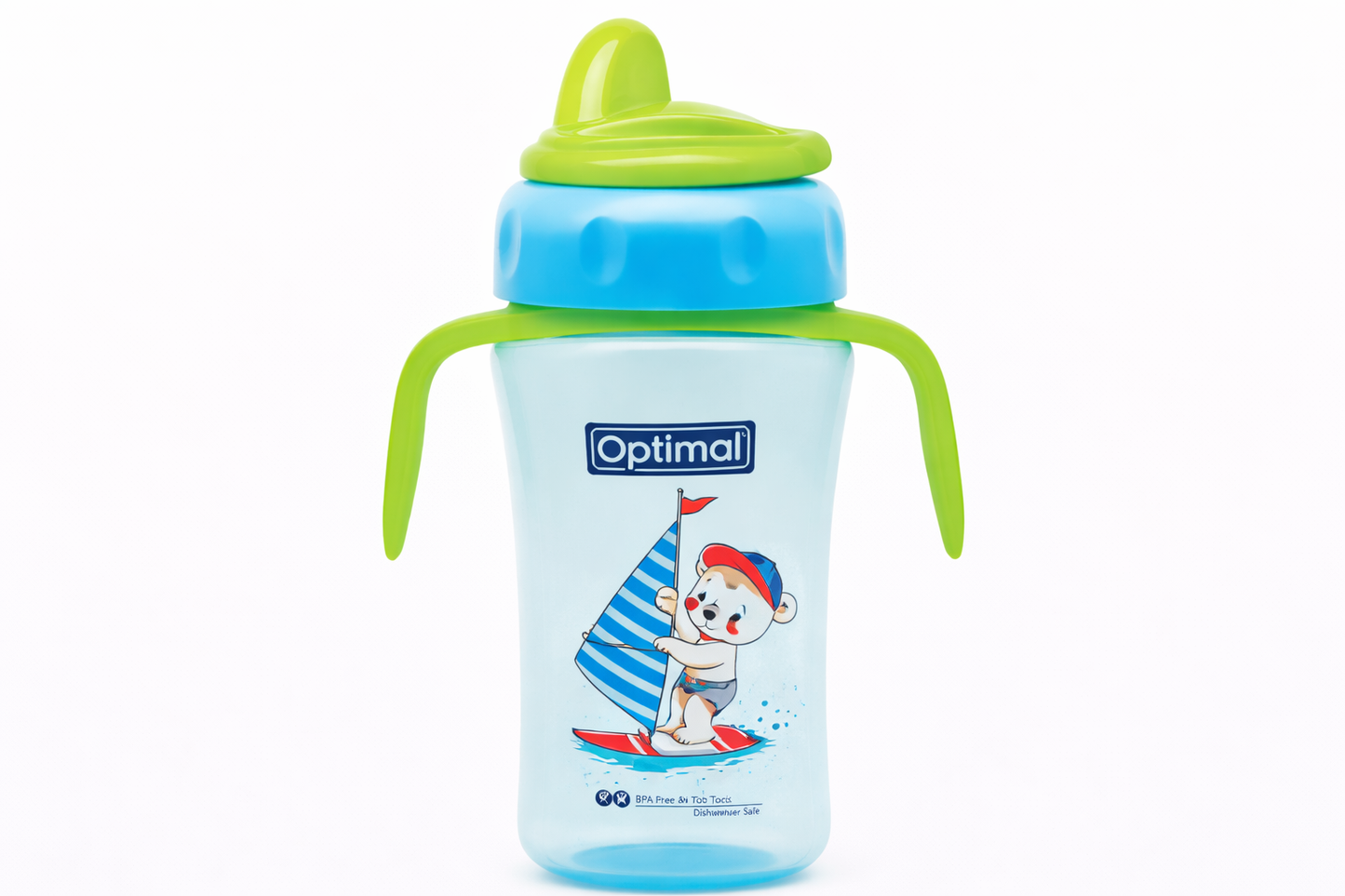OPTIMAL SILICONE CUP WITH HANDLE BLUE 260ML