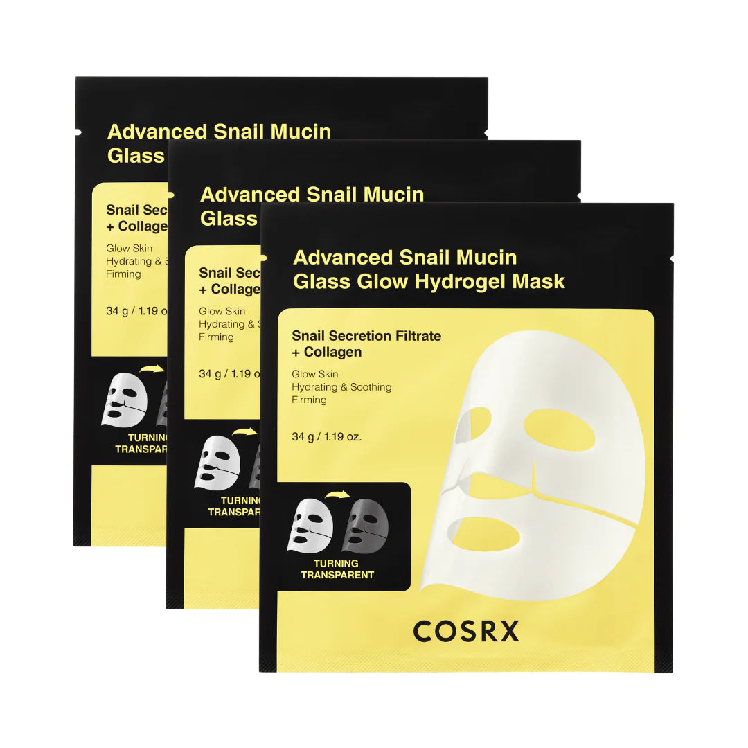 Advanced Snail Mucin Glass Glow Hydrogel x3 Masks