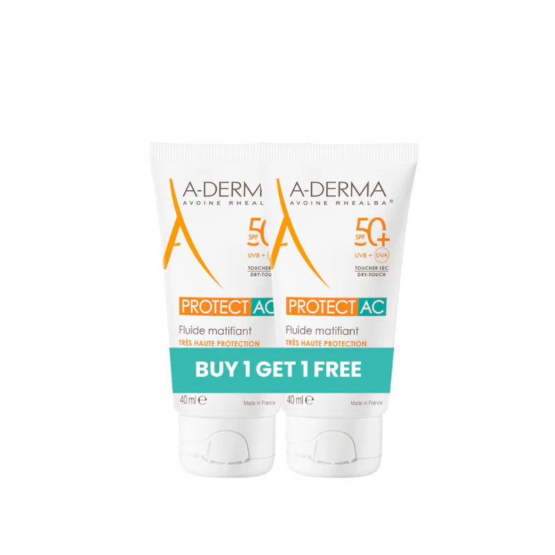 A-Derma Protect AC Mattifying Face Sunscreen Fluid SPF50+ for acne prone skin Buy One Get One