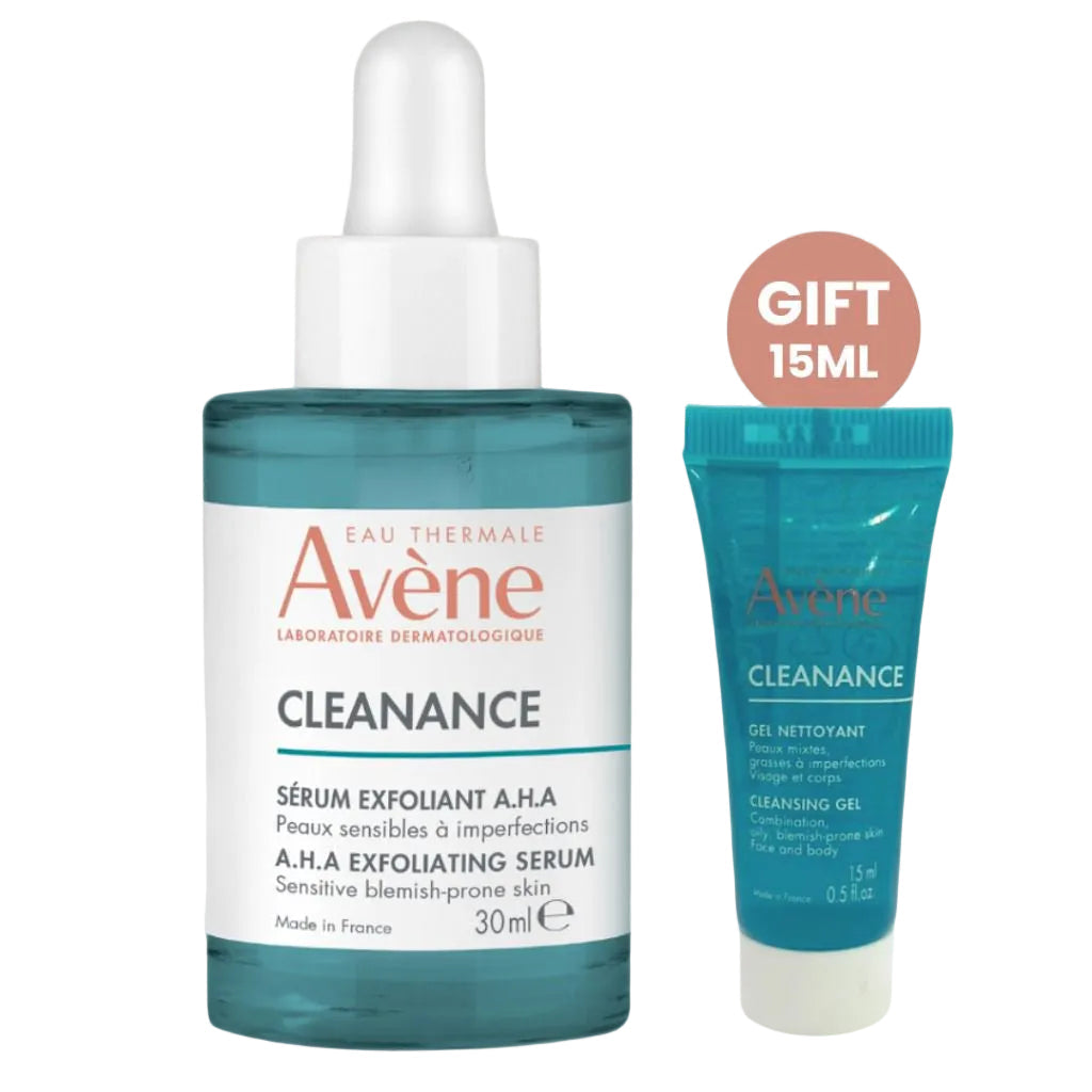 AVENE CLEANANCE SERUM EXFOLIANT A.H.A 30Ml+AVENE CLEANANCE GEL NETTOYANT 15ML GIFT