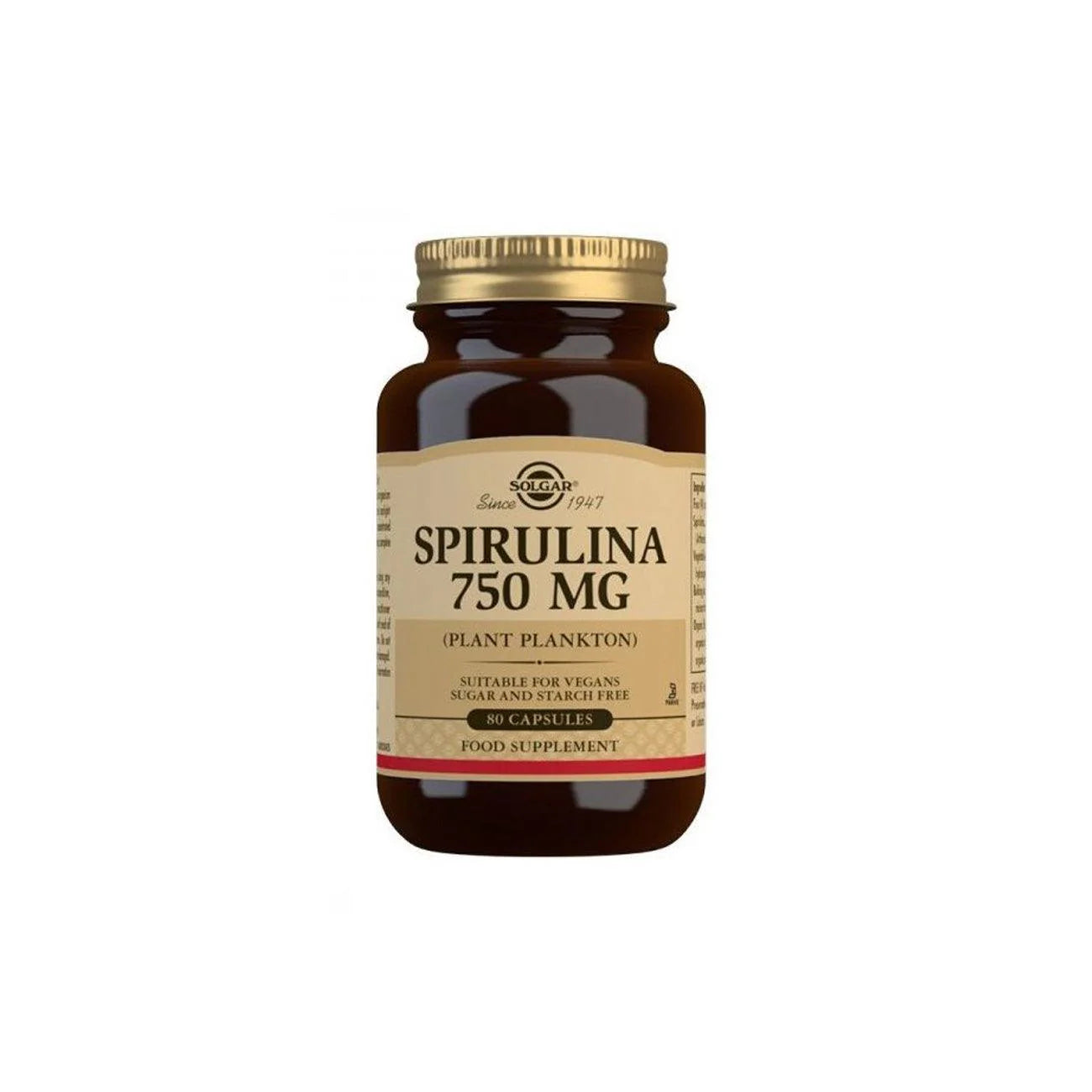 SOLGAR SPIRULINA 750 MG VEGETABLE CAPSULES