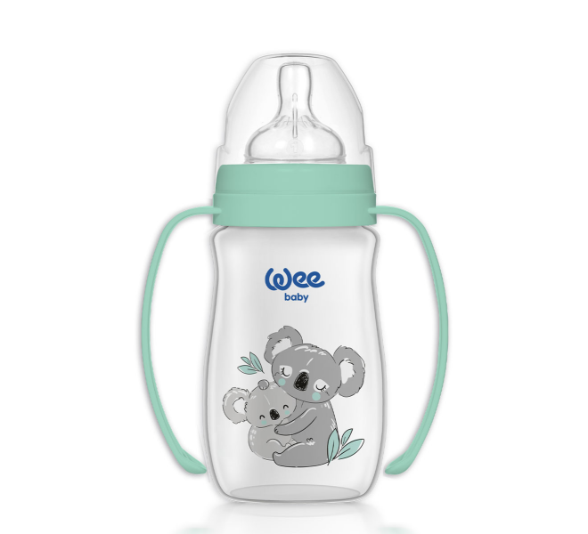 WEE BABY CLASSIC + WIDE NECK PP BOTTLE WITH GRIP 250ML 0-6M