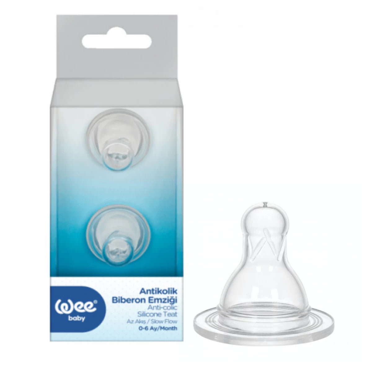 WEE BABY ANTI-COLIC SILICONE TEAT 0-6M