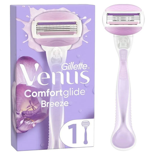 GILLETTE VENUS COMFORTGLIDE BREEZE RAZOR HANDLE WITH 2 EXTRA BLADES
