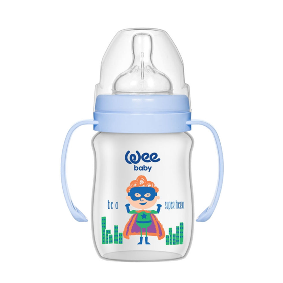 WEE BABY CLASSIC + WIDE NECK PP BOTTLE WITH GRIP 150ML 0-6M