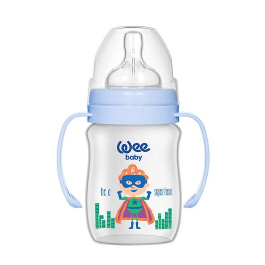WEE BABY CLASSIC + WIDE NECK PP BOTTLE WITH GRIP 150ML 0-6M