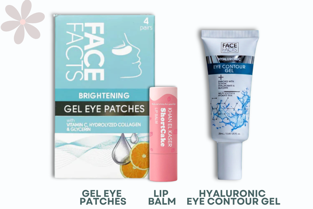 GEL EYE PATCHES + EYE GEL CONTOUR + LIP BALM