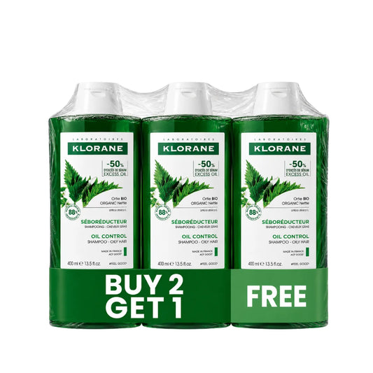 KLORANE Organic Nettle Shampoo- Buy 2 Get 1 Free 400ml