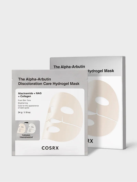 The Alpha-Arbutin Discoloration Care Hydrogel Mask X3 Masks