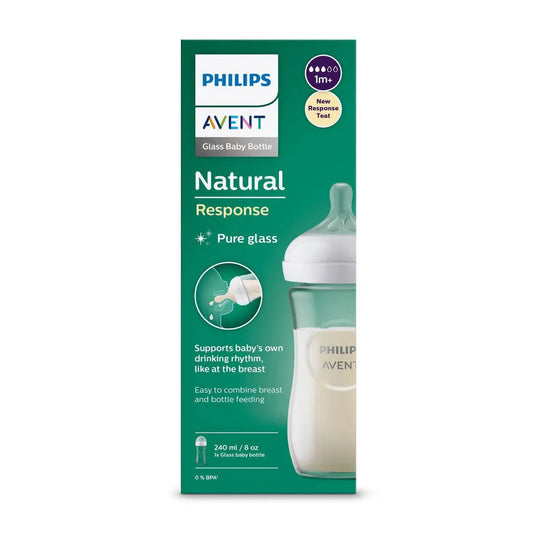 AVENT BOTTLE NATURAL GLASS 1M+240ML