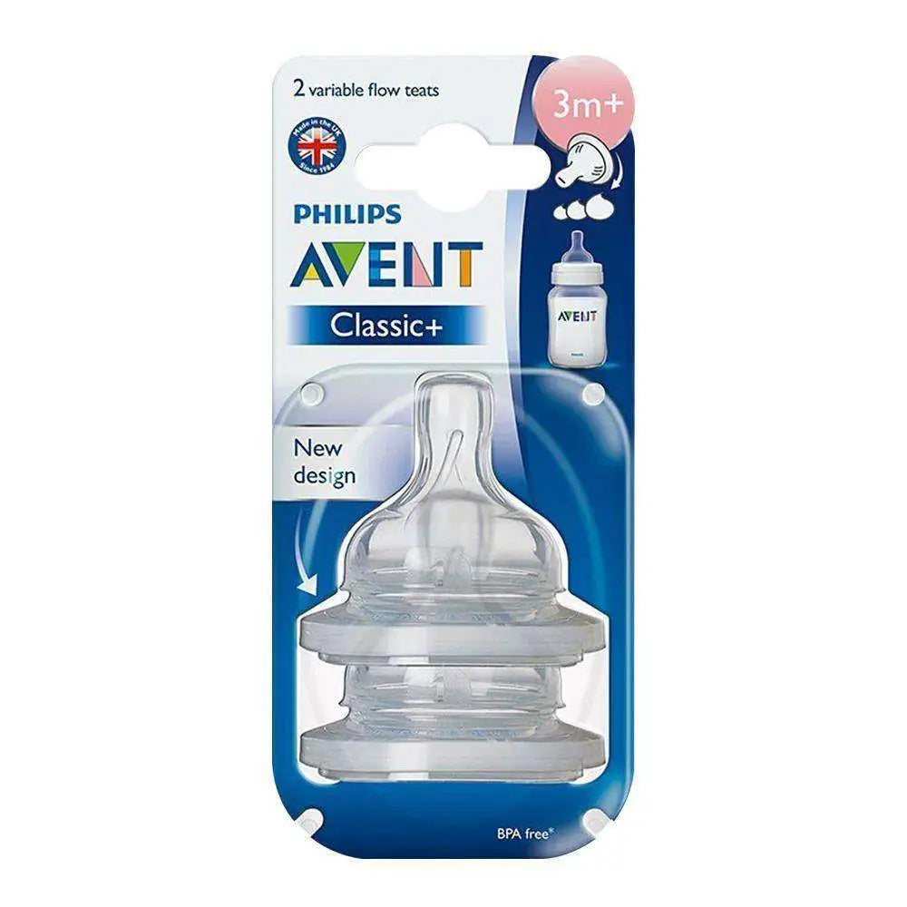 AVENT DISPOSABLE SILICONE TEATS CLASSIC 3M+ VARIABLEFLOW