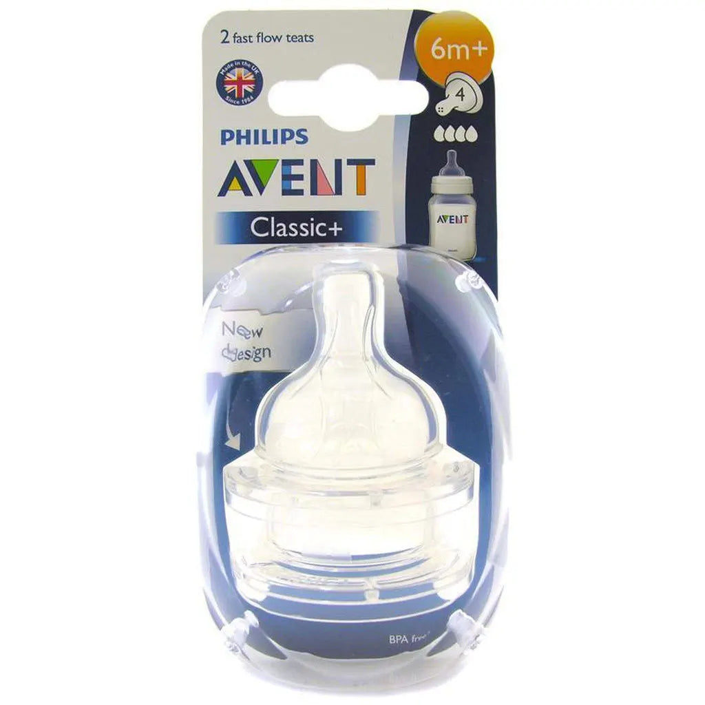 AVENT DISPOSABLE SILICONE TEATS CLASSIC 6M+ FASTFLOW