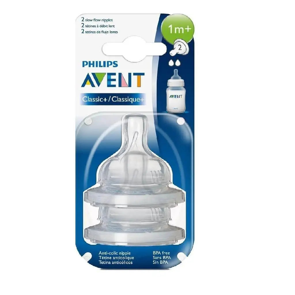 AVENT DISPOSABLE SILICONE TEATS CLASSIC 1M+ SLOWFLOW