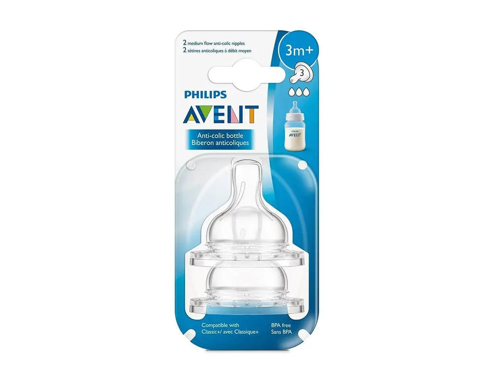 AVENT DISPOSABLE SILICONE TEATS CLASSIC 3M+ MEDIUMFLOW