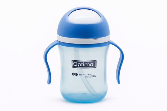 OPTIMAL SILICONE SWIVEL HEAD DRINKING 220ML BLUE