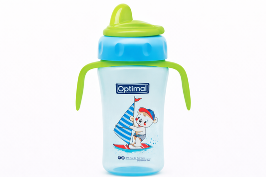 OPTIMAL SILICONE CUP WITH HANDLE BLUE 260ML