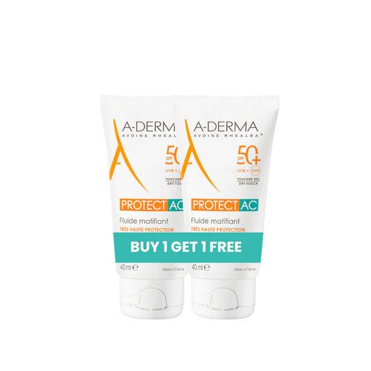 A-Derma Protect AC Mattifying Face Sunscreen Fluid SPF50+ for acne prone skin Buy One Get One