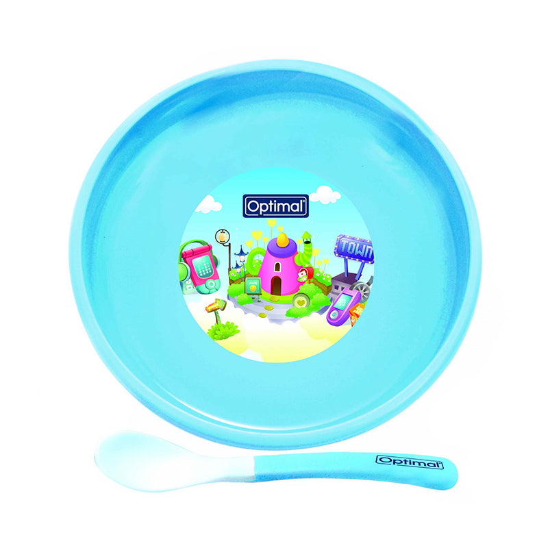 OPTIMAL NON-SLIP FEEDING DISH BLUE
