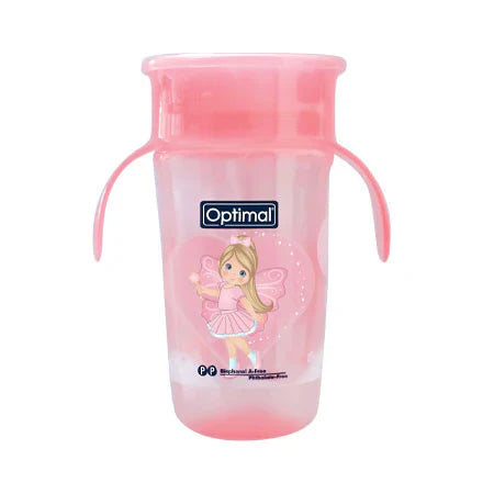 OPTIMAL BABY TRAINER CUP WITH HANDLE PINK