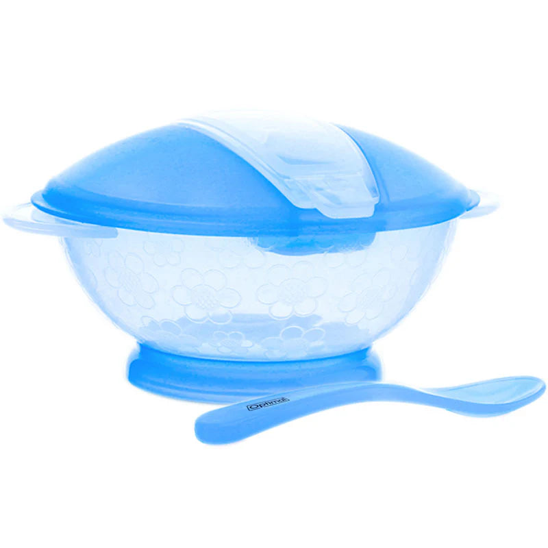 OPTIMAL BABY FEEDING BOWL WITH SPOON SET BLUE
