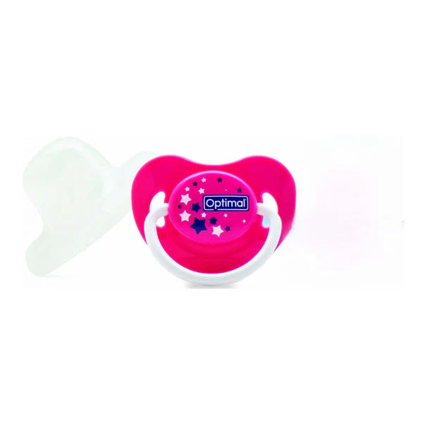 OPTIMAL ROUND NIPPLE PACIFIER 0+ PINK