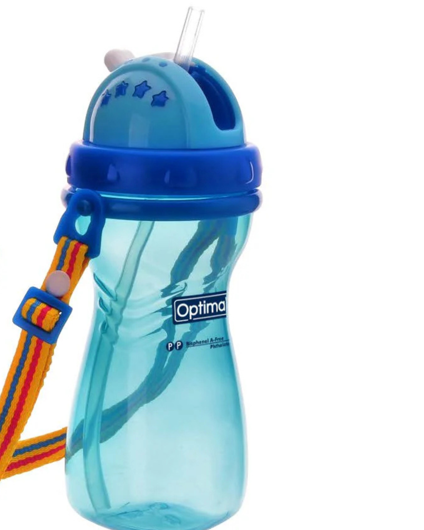 OPTIMAL SILICONE STRAW BOTTLE BLUE 500ML