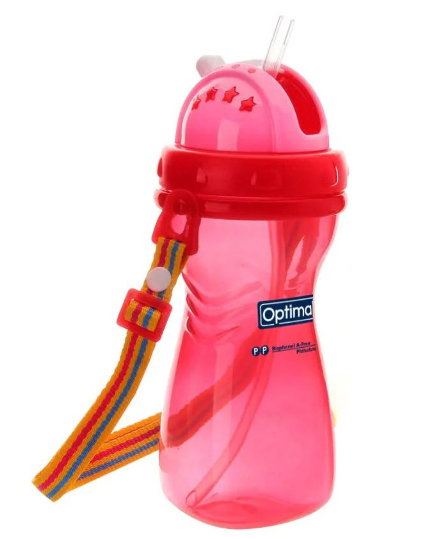 OPTIMAL SILICONE STRAW BOTTLE PINK 500ML