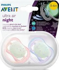 AVENT SOOTHER ULTRA AIR NIGHT TIME0-6M PINK