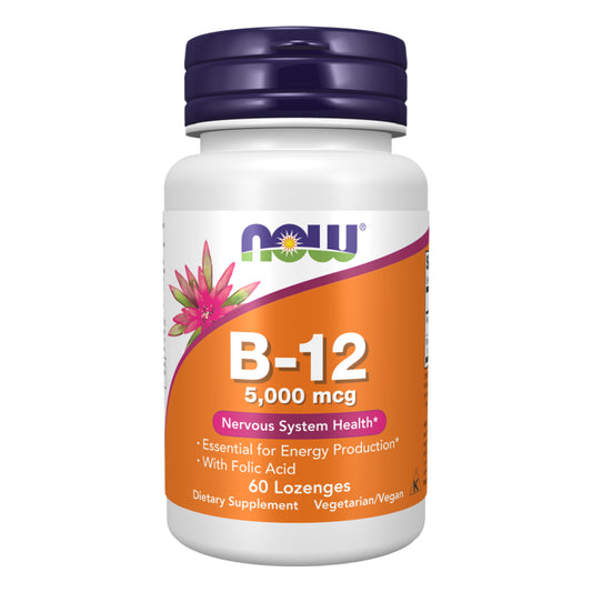 NOW B-12 5000mcg + FOLIC -60 Loz