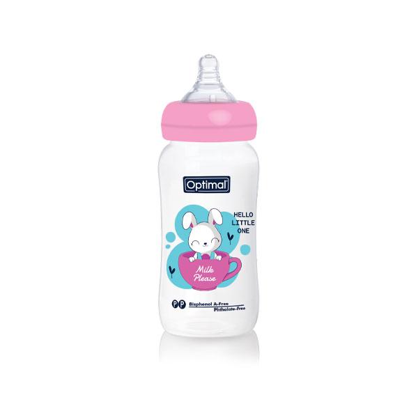 OPTIMAL ROUND BOTTLE WHITE+PINK 300ML