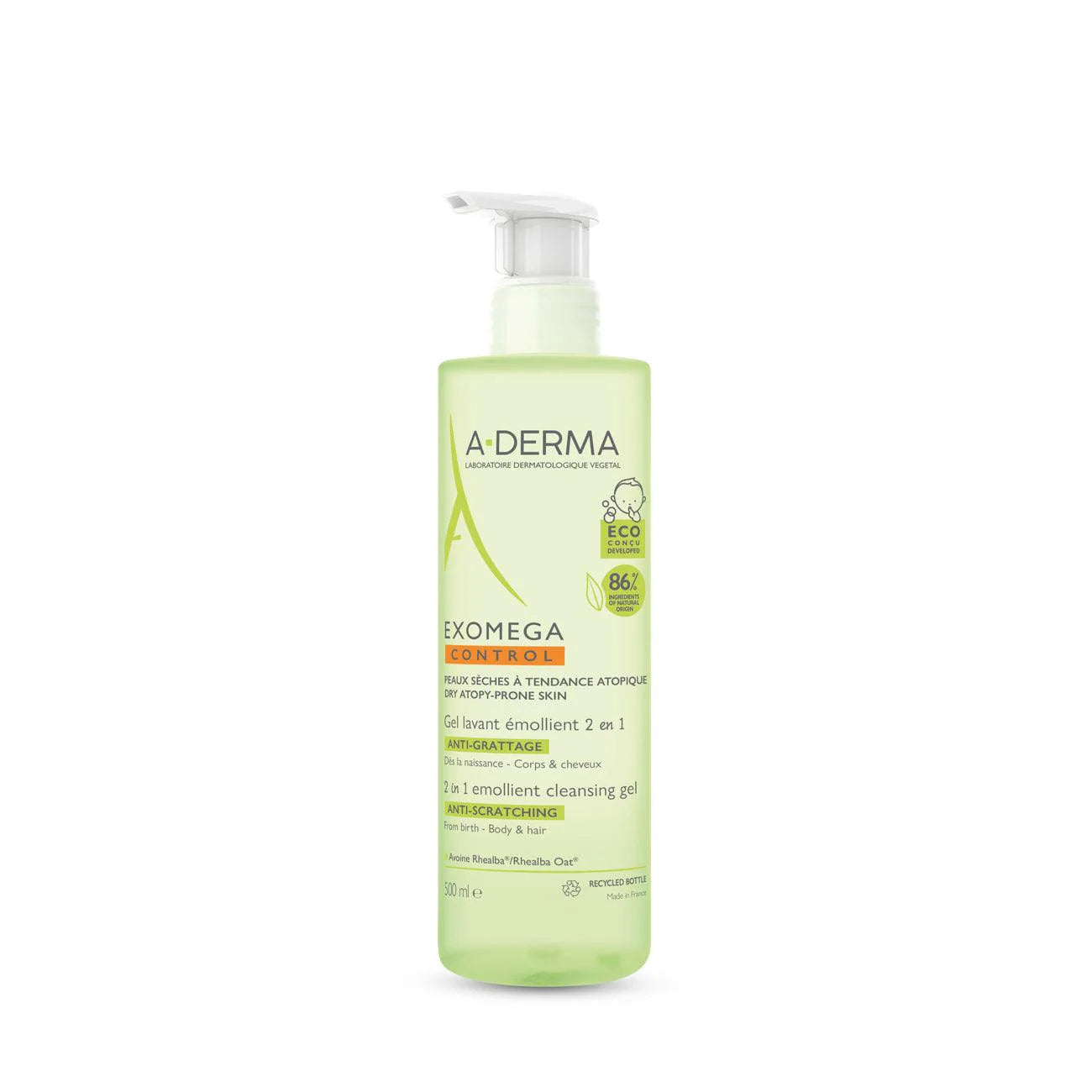 A-DERMA EXOMEGA CONTROL 2IN1  EMOLLIENT FOAMING GEL 500ML