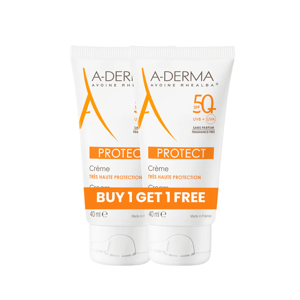BUY 1 GET 1 A-DERMA PROTECT FRAGRANCE FREE FACE SUNSCREEN FOR DRY, SENSETIVE SKIN 40ML