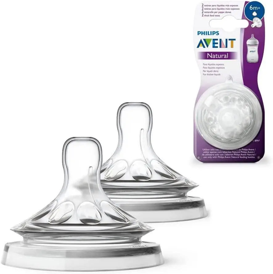 AVENT DISPOSABLE SILICONE TEATS NATURAL 6M+ THICKFEED