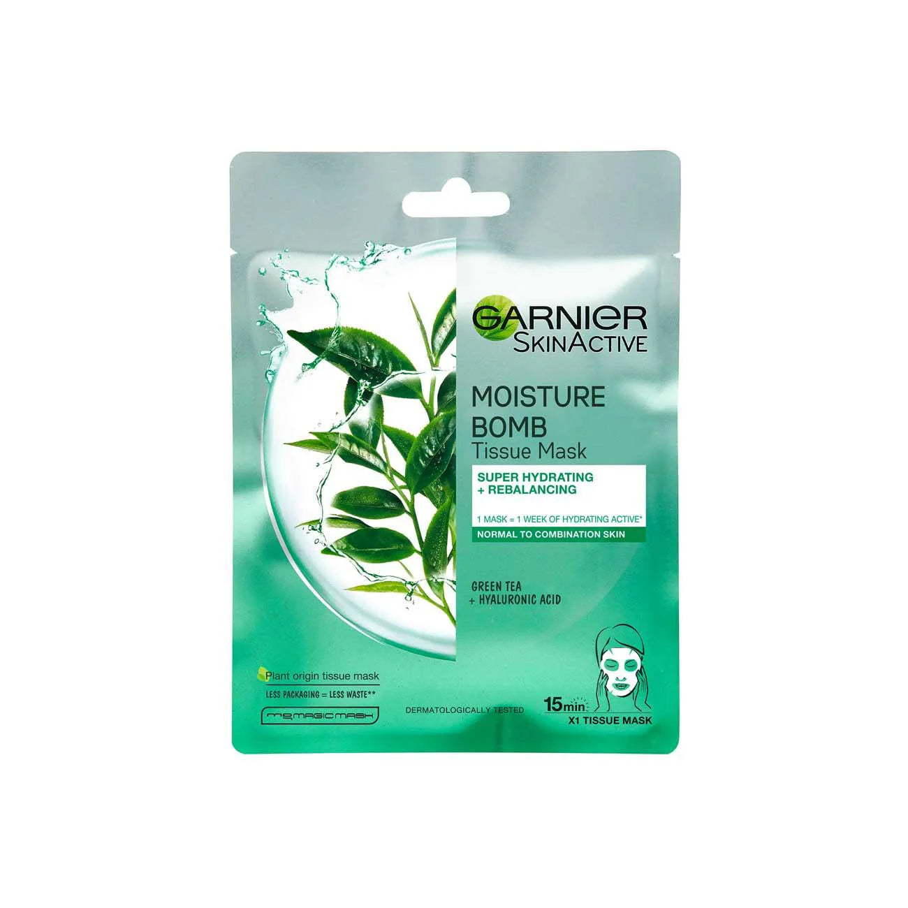 GARNIER HYDRA BOMB GREEN TEA SUPER HYDRATING & REBALANCING TISSUE MASK