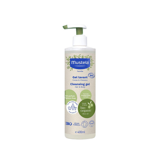 MUSTELA CERTIFIED ORGANIC CLEANSING GEL BODY & HAIR 400ML