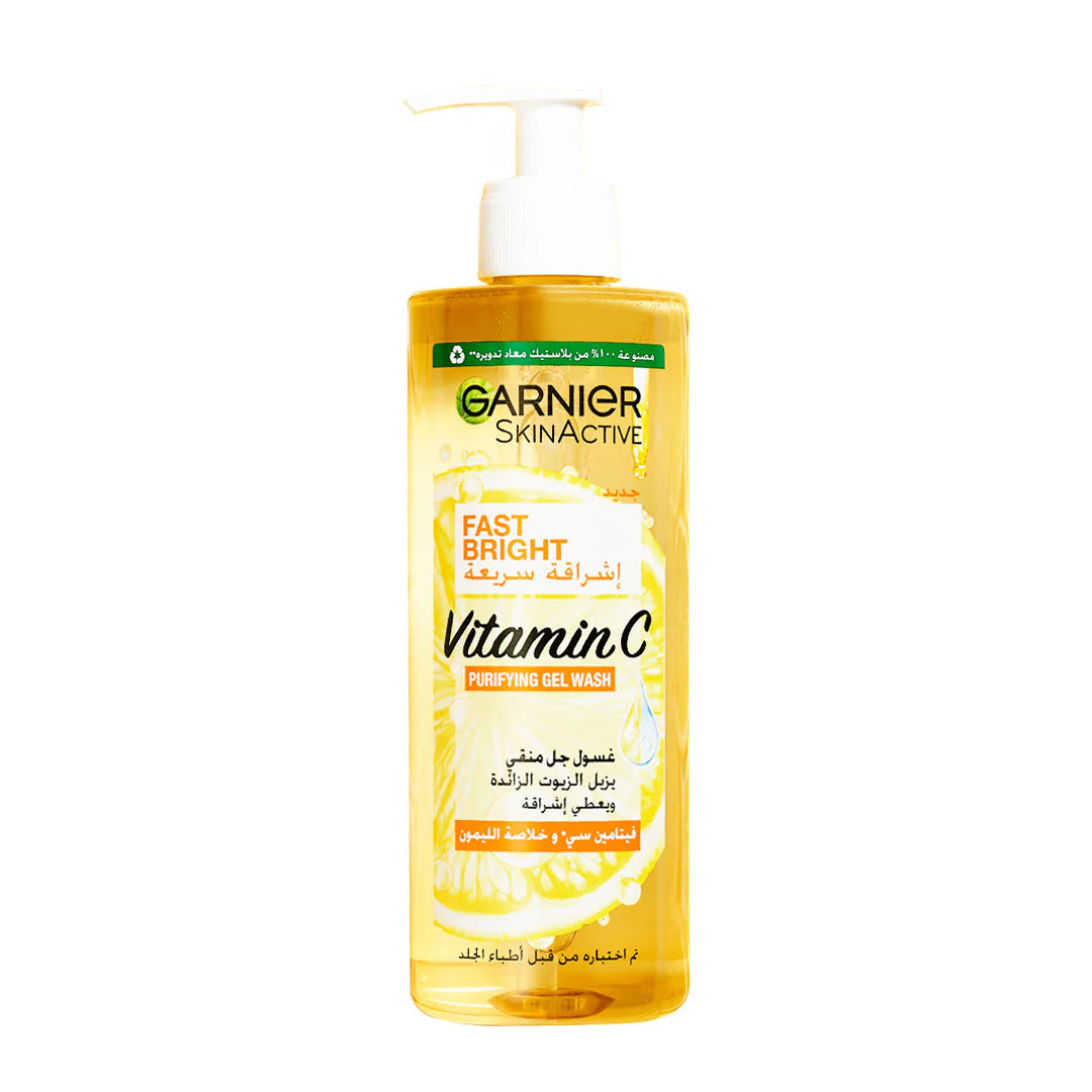 GARNIER FAST BRIGHT VITAMIN C BRIGHTENING PURIFYING FACE GEL WASH (400ML)