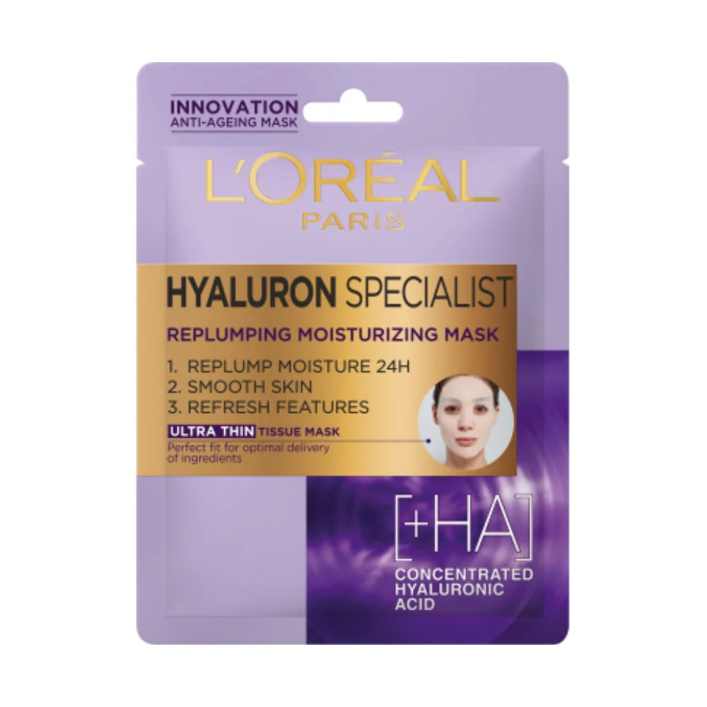 L’ORÉAL PARIS HYALURON EXPERT MOISTURISER & ANTI-AGING TISSUE MASK