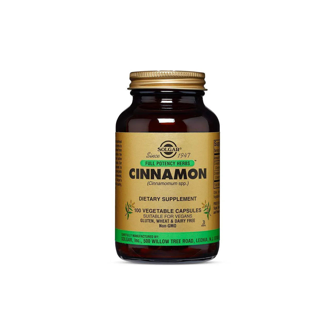 SOLGAR FULL POTENCY CINNAMON 100CAP