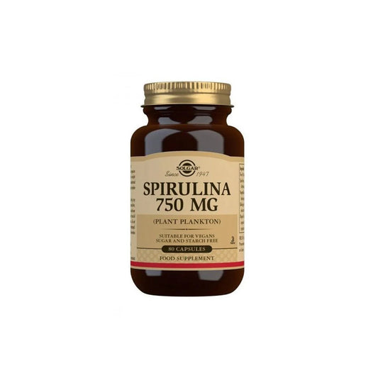 SOLGAR SPIRULINA 750 MG VEGETABLE CAPSULES