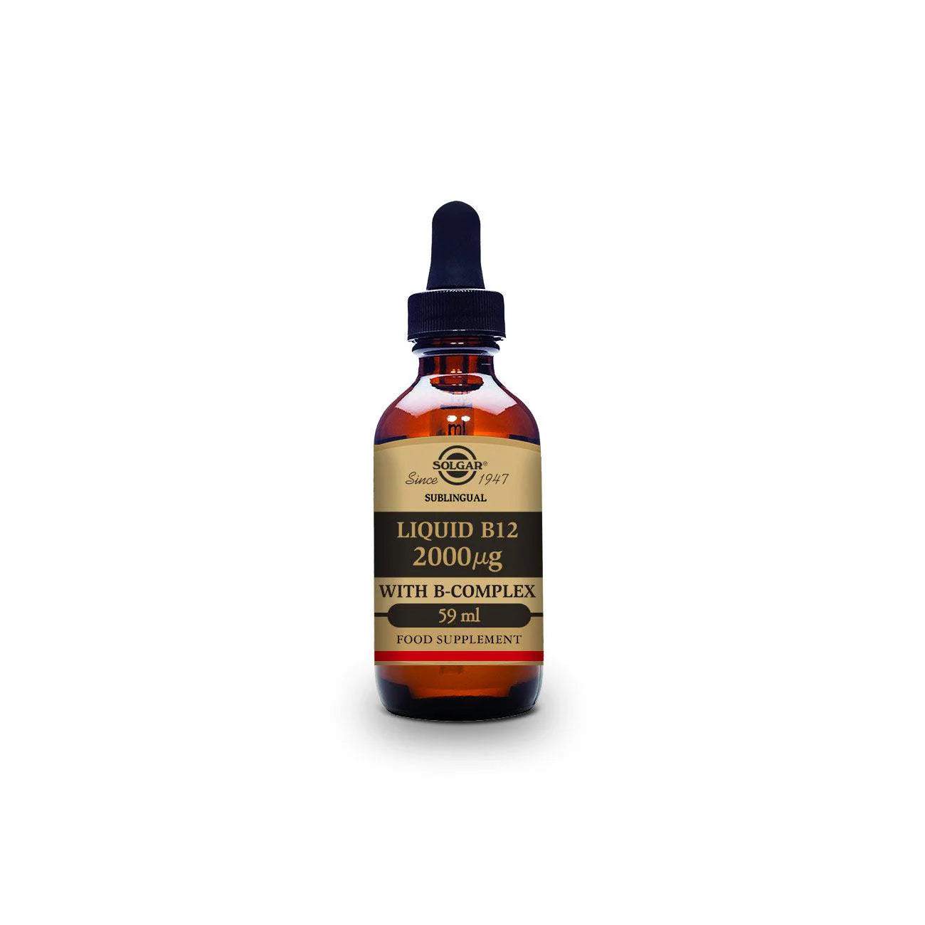 SOLGAR SUBLINGUAL LIQUID B12 2000UG WITH B-COMPLEX 59ML