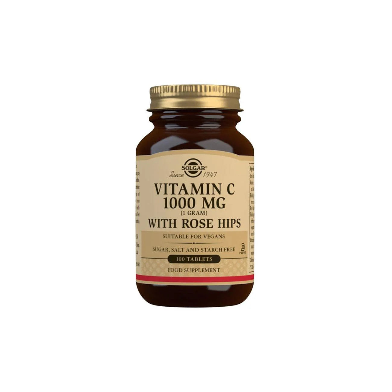 SOLGAR VITAMIN C 1000MG WITH ROSE HIPS 100 TAB