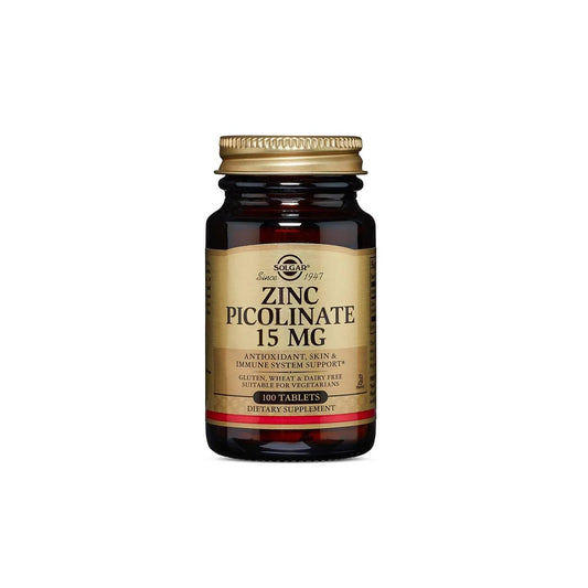 SOLGAR ZINC PICOLINATE 15MG