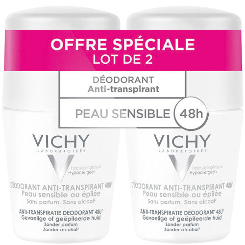 VICHY DEODORANT BILLE 48H ANTI TRANSPARENT SENSITIVE SKIN - SET OF 2x50ml